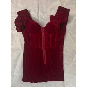 Fashion Nova Vivian Velvet Corset Jumpsuit  M NEW Renaissance Cosplay Goth Punk